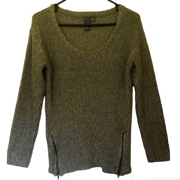 Quinn green sweater with zippers sz S - Picture 1 of 9